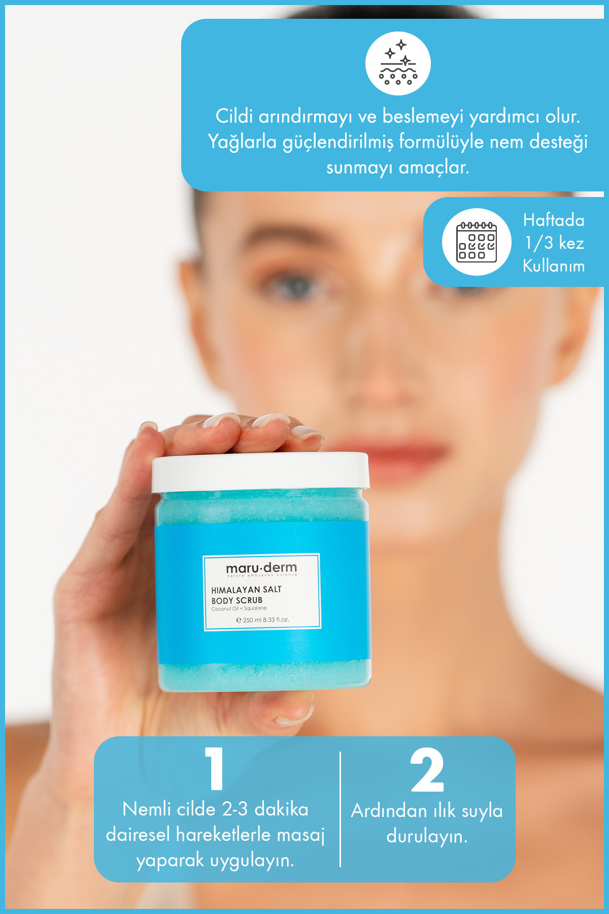 Body Scrub | Himalaya Tuzu Vücut Peelingi | Squalane + Hindistan Cevizi Yağı 250 ML — 8682397031175 — تصویر 4 از 5