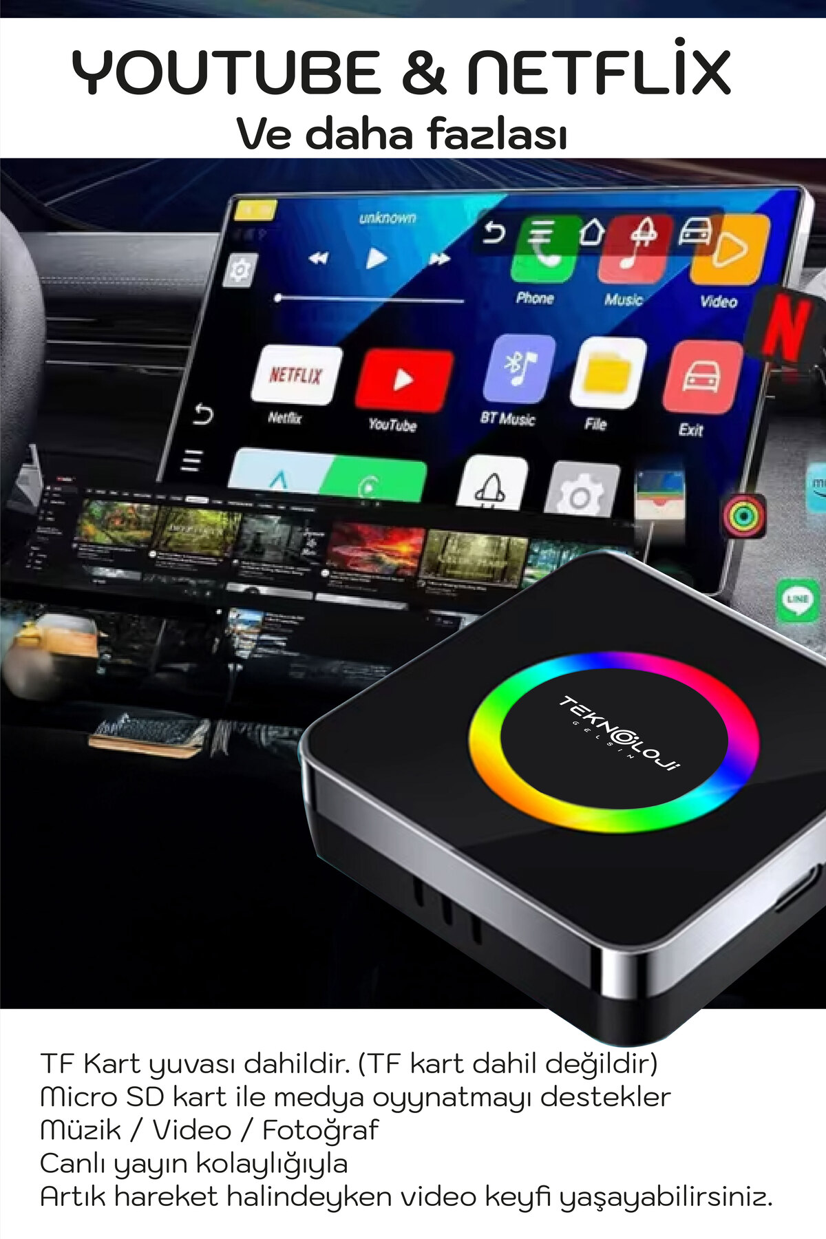 Teknoloji Gelsin Araç Carplay Yeni Nesil Son Sürüm Ai Box Uyumlu
