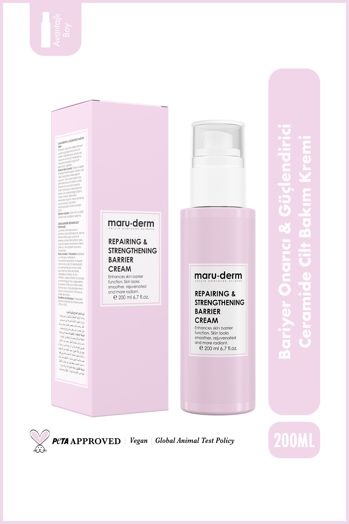 Maru.Derm Bariyer Onarıcı & Güçlendirici Ceramide Cilt Bakım Kremi 200 ML