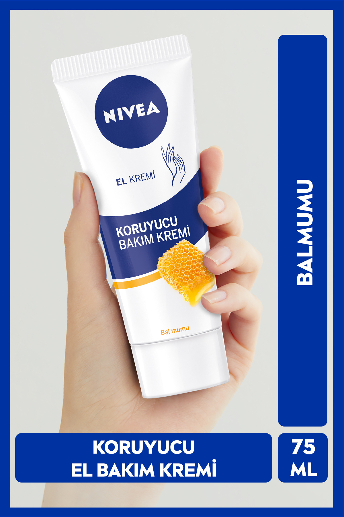 NIVEA Koruyucu El Bakım Kremi Balmumu 75ml, Nemlendirici, Yumuşak Cilt, Gül Kokusu, Yapışkan His Bırakmaz
