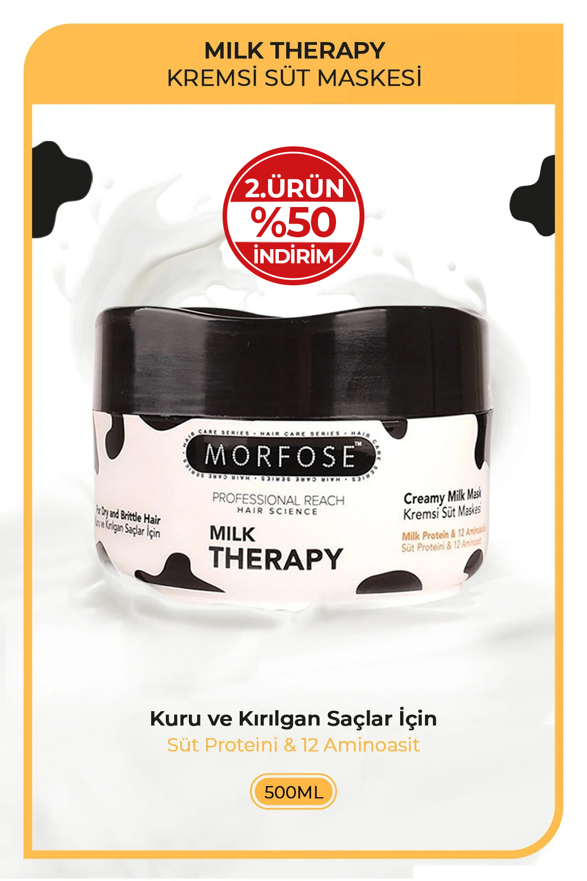 Morfose Milk Therapy Saç Maskesi 500 ml - Besleyici, Koruyucu Etki