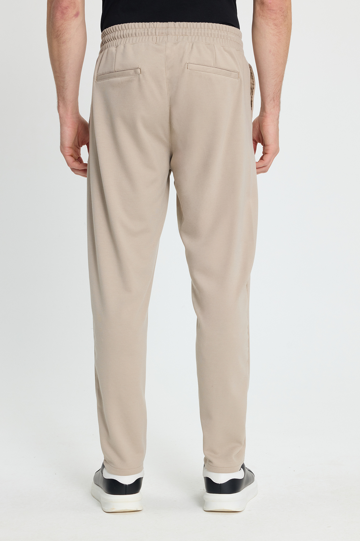 Tudors  Erkek Regular Fit Klasik Kesim Beli Lastikli Bağcıklı Bej Jogger Pantolon - Görsel 7