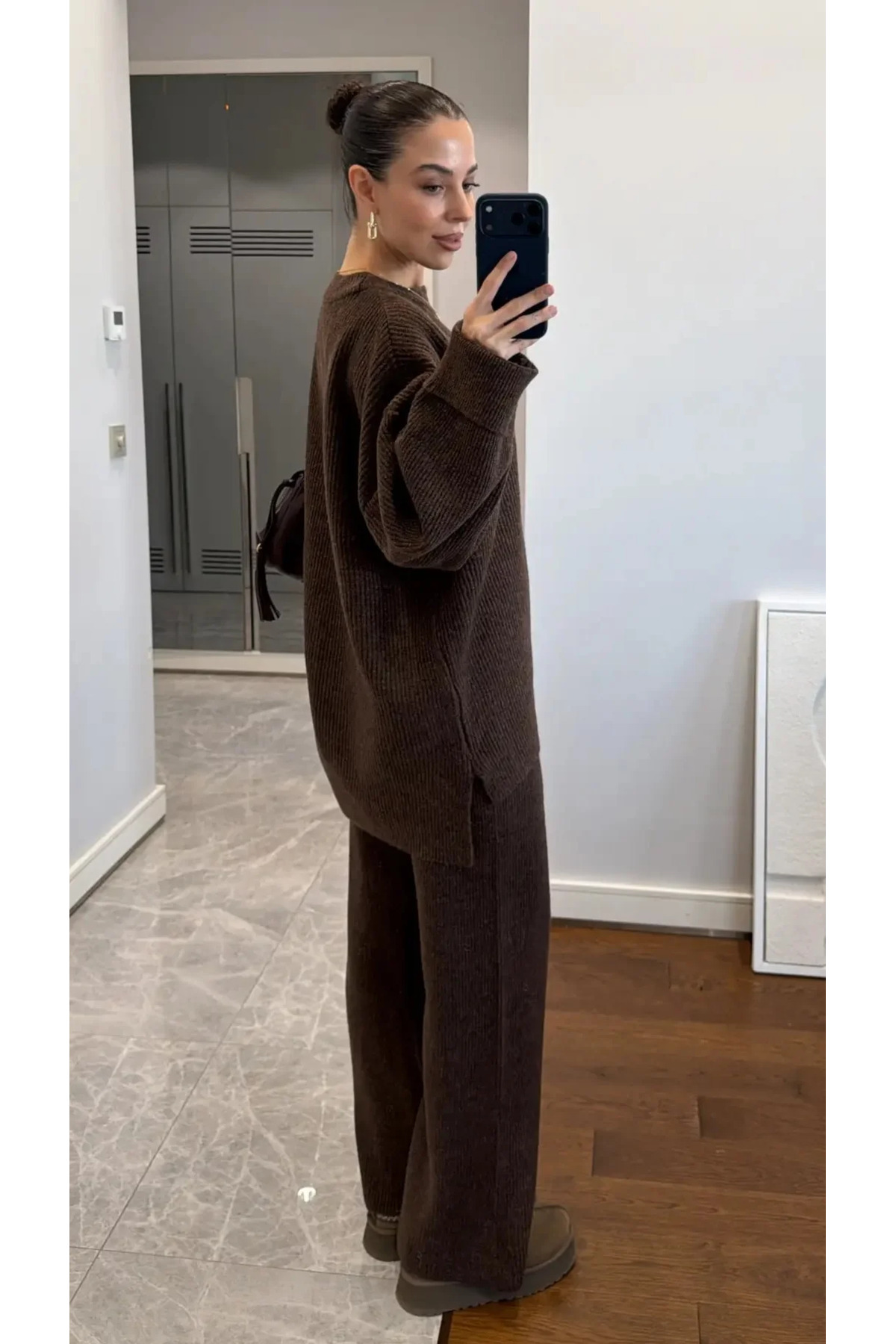 My Blog Brown Thessaloniki Knitted Sweater Set - 4587