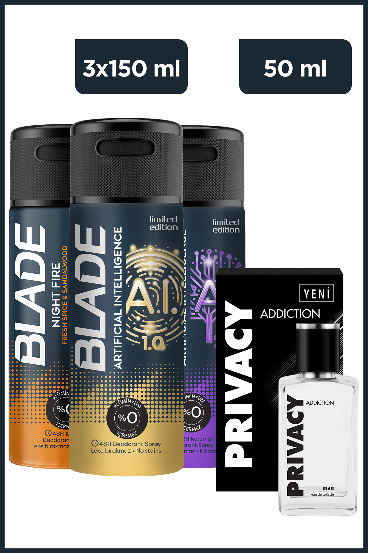 Privacy Men Addiction Edt 50 ml Parfüm & Night Fire,Artificial