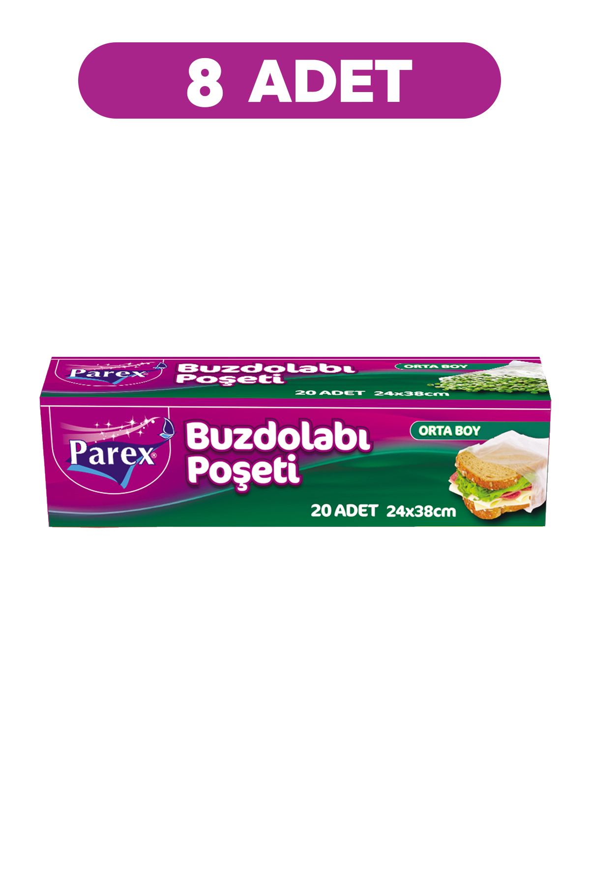 Parex Orta Boy Buzdolabı Poşeti - 8 Adet
