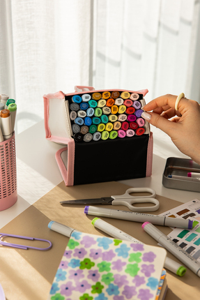 PAPERORA 48’li Çift Uçlu Alkol Bazlı Marker Kalem Seti – Brush + Chisel