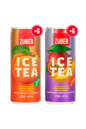Züber Ice Tea Tropik & Şeftali Soğuk Çay 250ml x 12 Adet