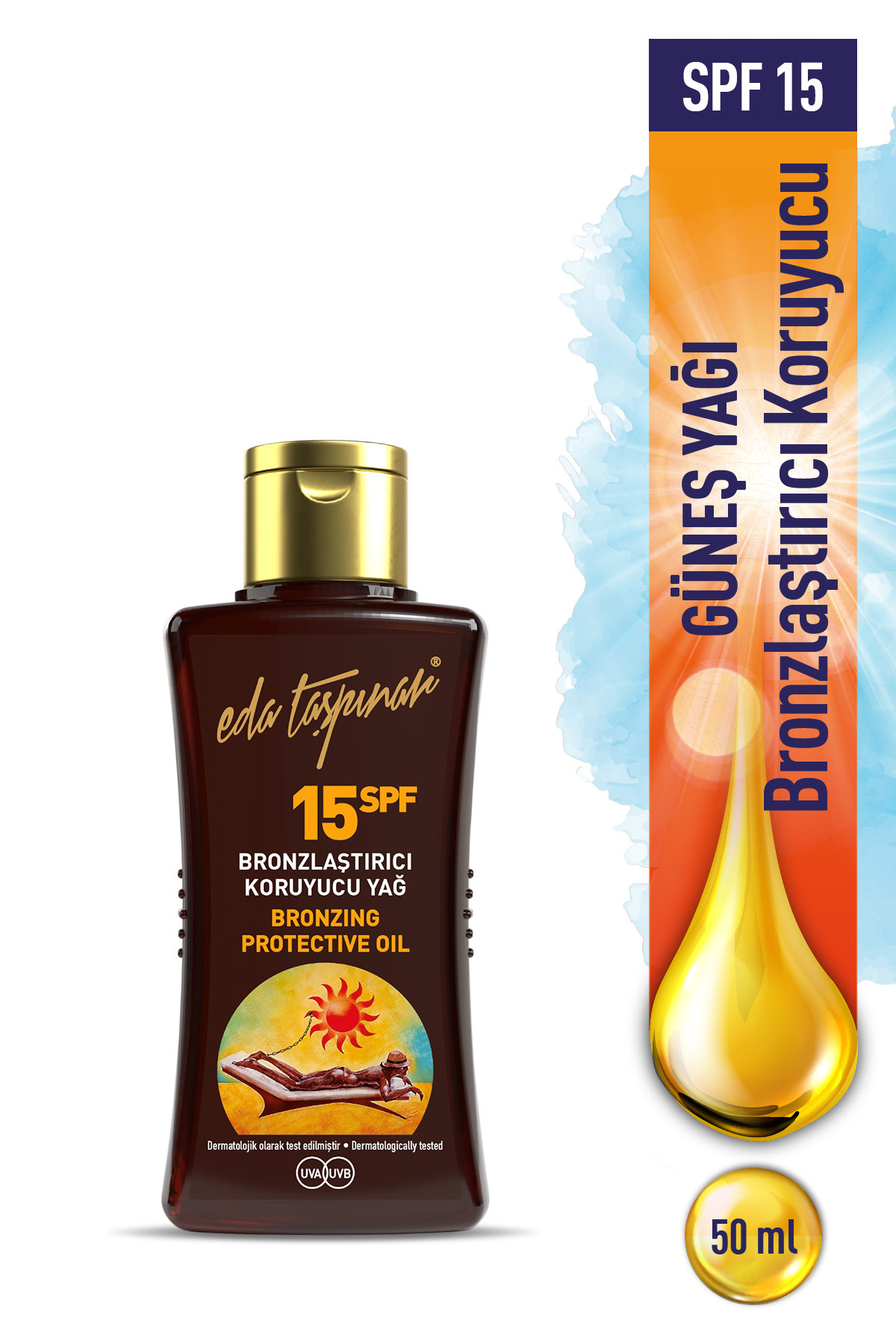Eda Taşpınar Seyahat Boy Bronzlaştırıcı Koruyucu Yağ SPF 15 - 50 ml