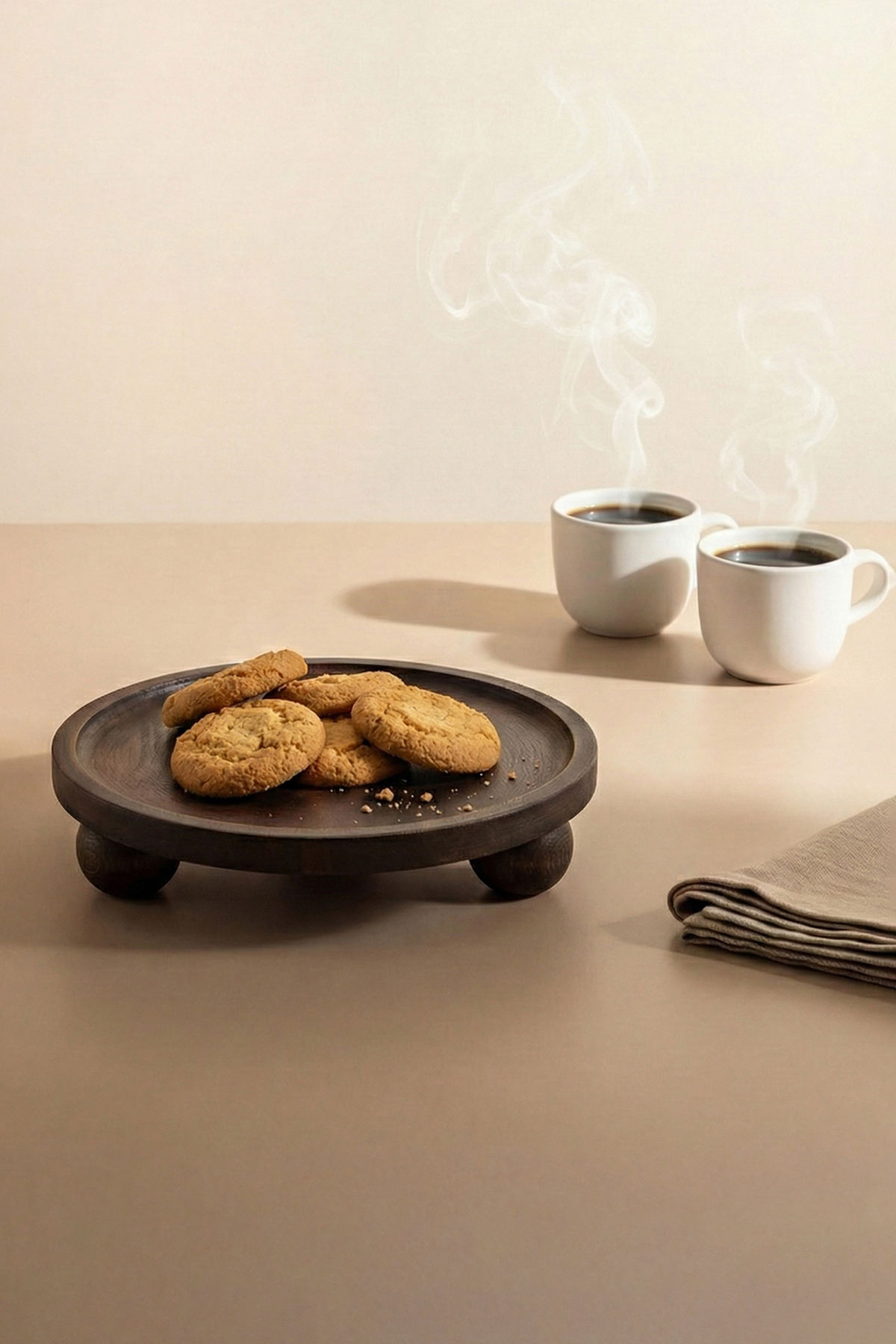 TRENDYOLMİLLA HOME Runder Präsentationsständer aus Holz, Natur (25 cm) TPHAW2...