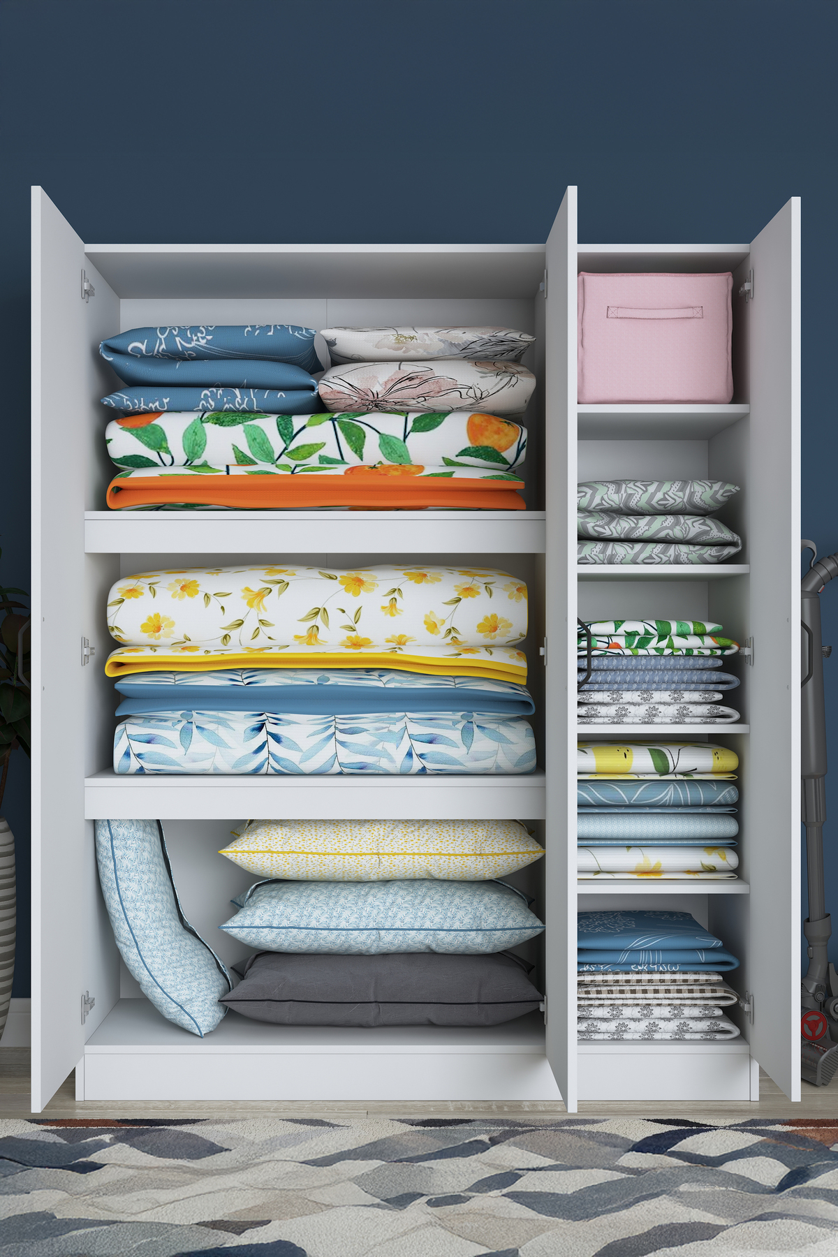 Rani Ba105 Cargo 3 Covered Bed Quilt Pillow Storage Cabinet 181.8 Cm