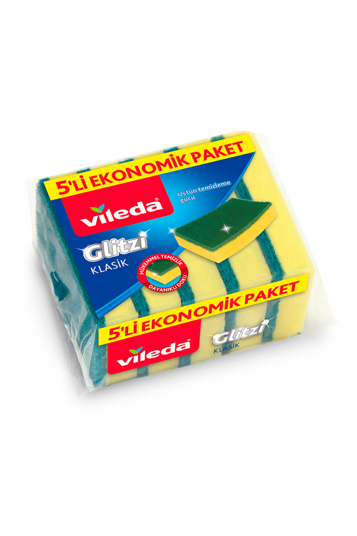 Vileda 5 Li Yeşil Klasik Düz Sünger