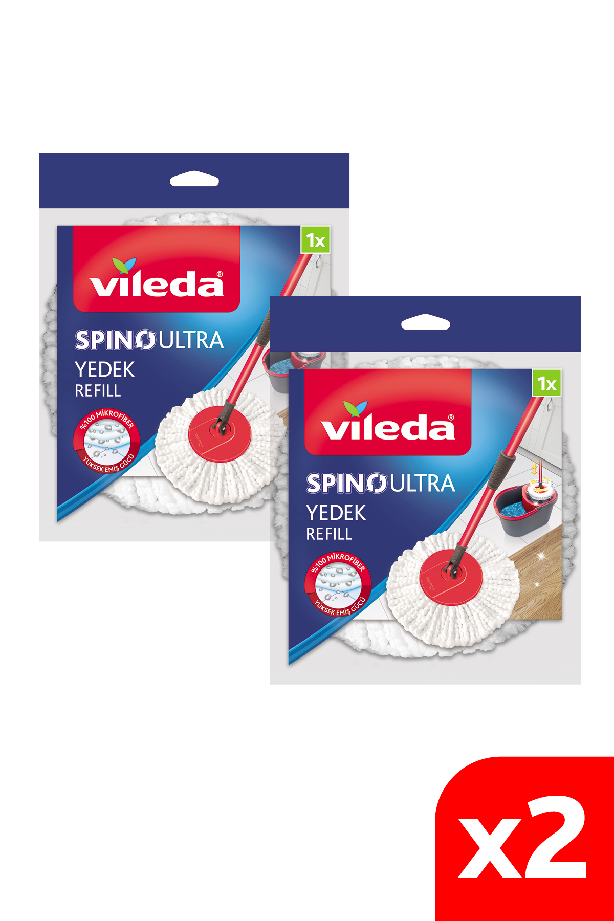 Vileda 2 Paket Spino Ultra Mikrofiber Yedek Paspas