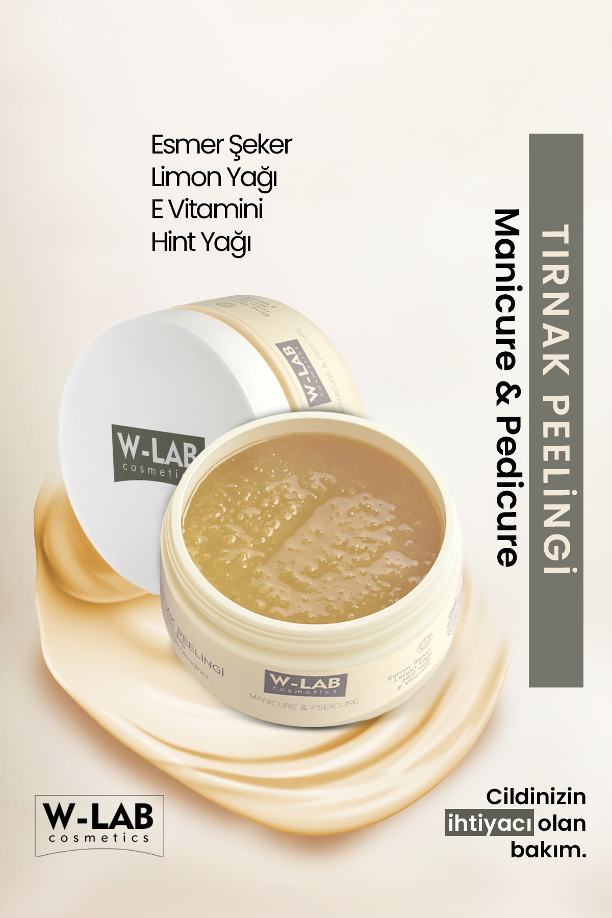 W-Lab Kozmetik Manikür Pedikür Tırnak Peelingi 250 Ml