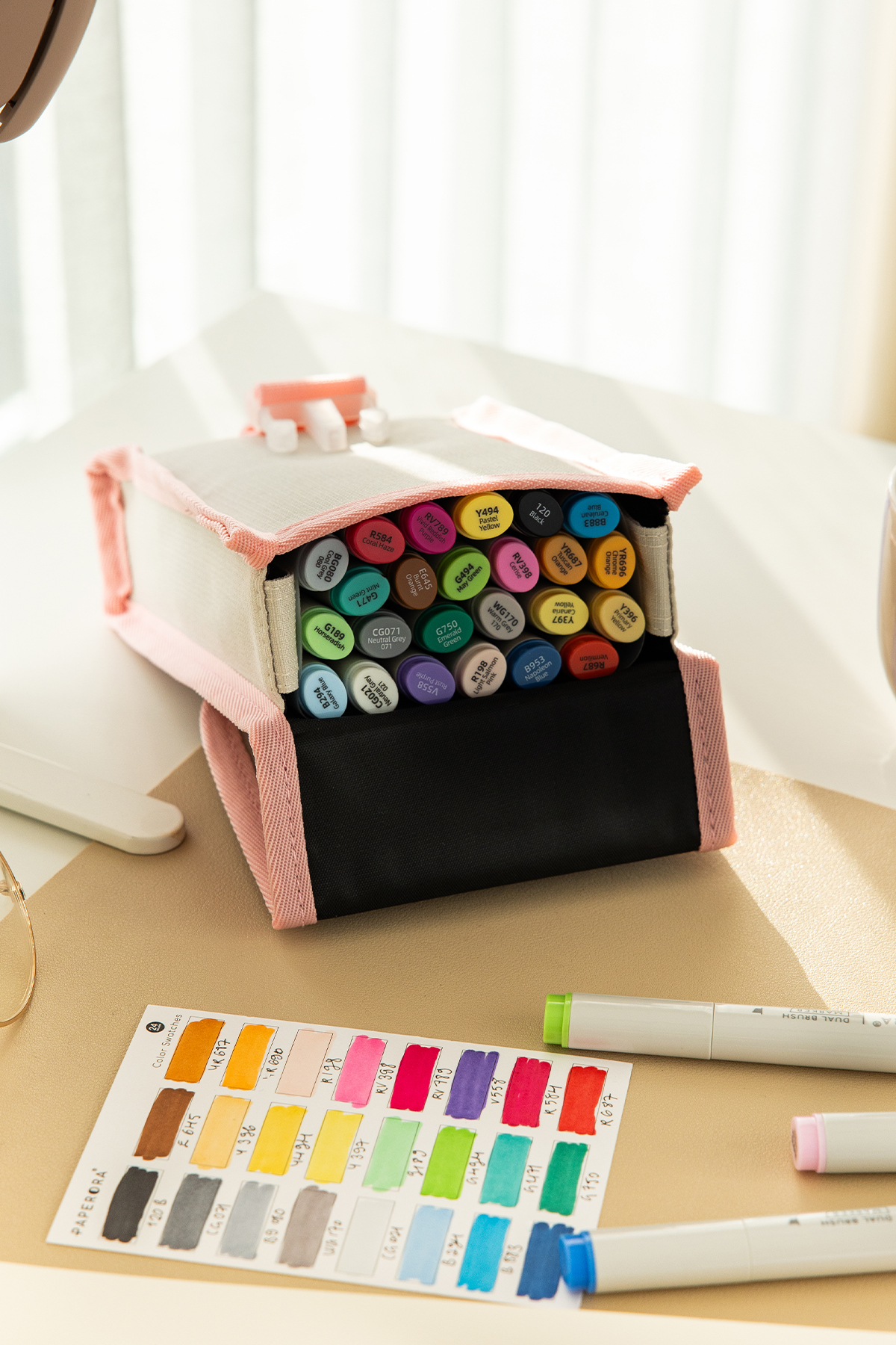 PAPERORA 24’lü Çift Uçlu Alkol Bazlı Marker Kalem Seti – Fine + Chisel