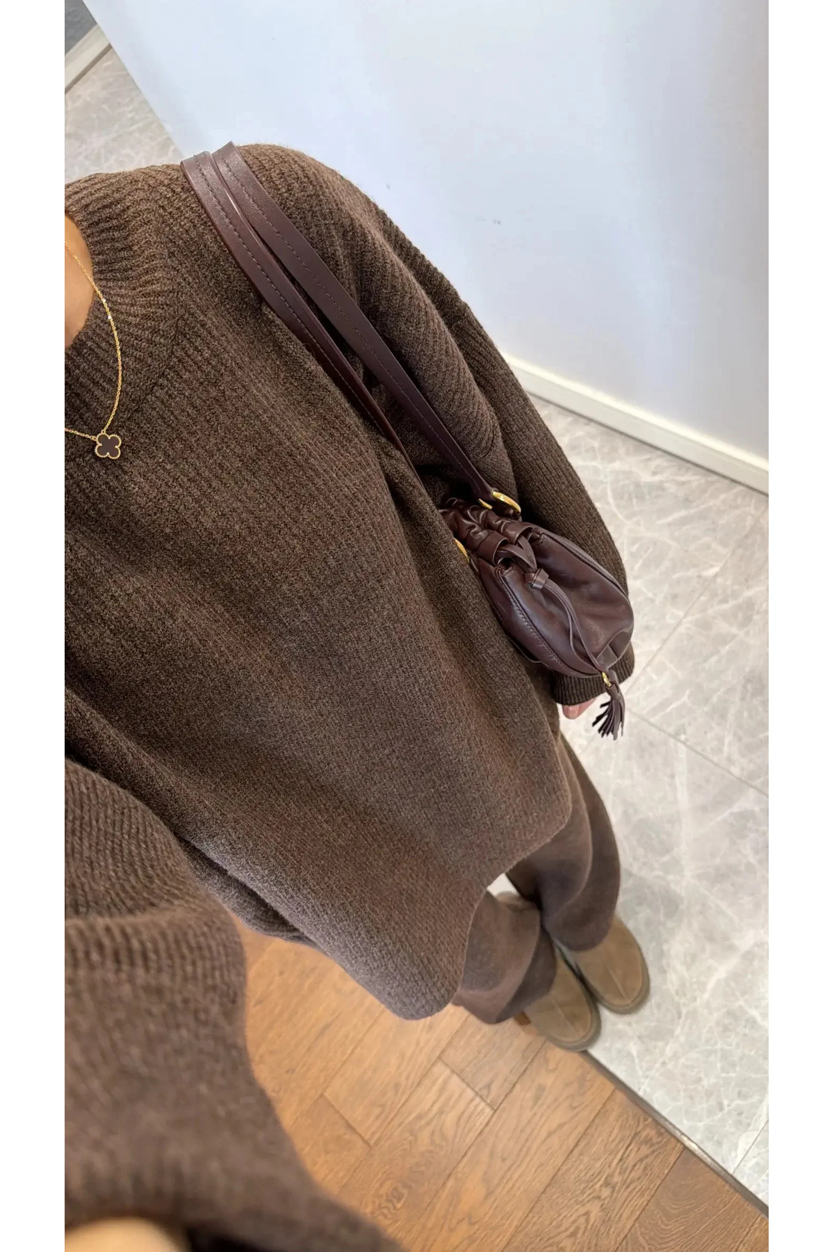 My Blog Brown Thessaloniki Knitted Sweater Set - 4587