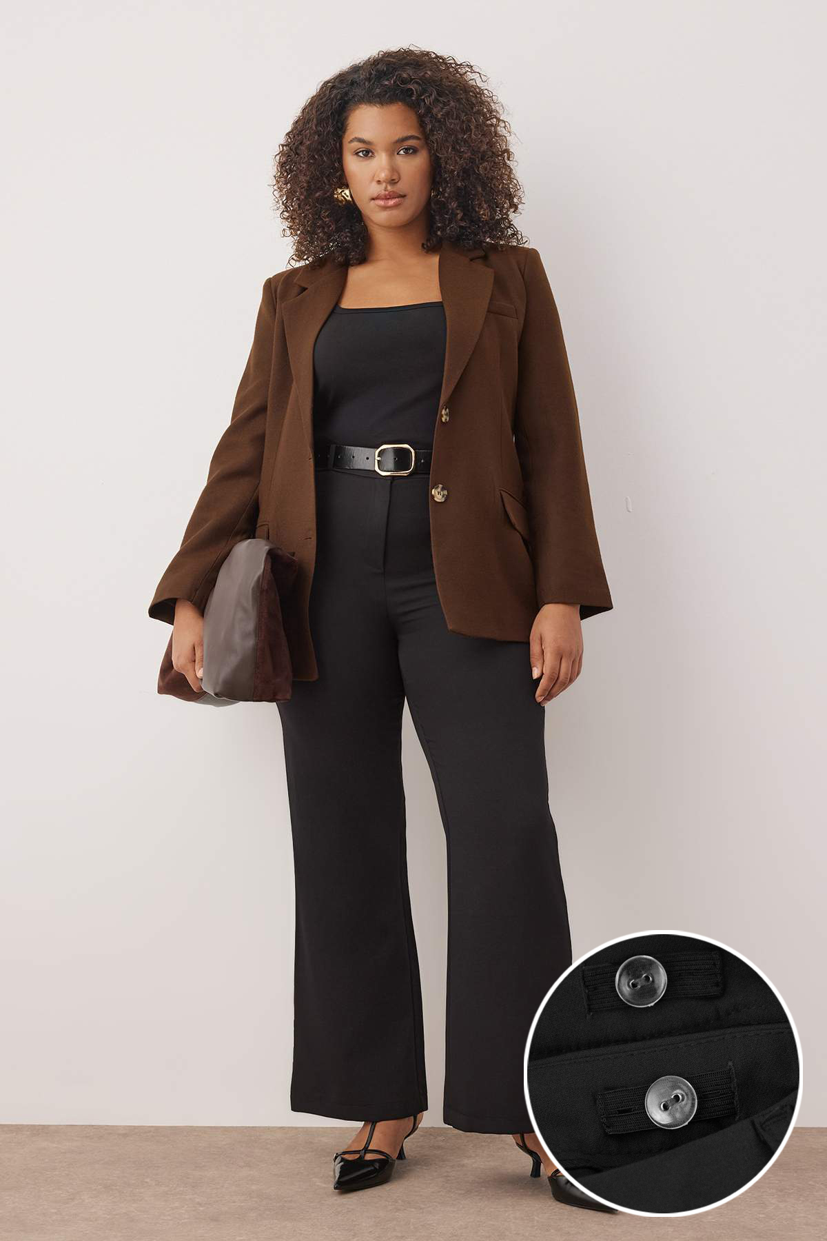 Trendyolmilla  Siyah Dokuma Kumaş Büyük Beden Pantolon TBBAW26AR00010