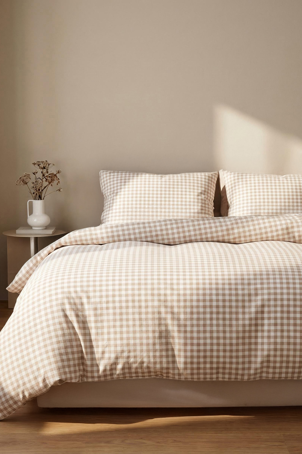 TRENDYOLMİLLA HOME Doppelter, leicht bügelbarer Gingham-Bettbezug, 200 x 220 ...