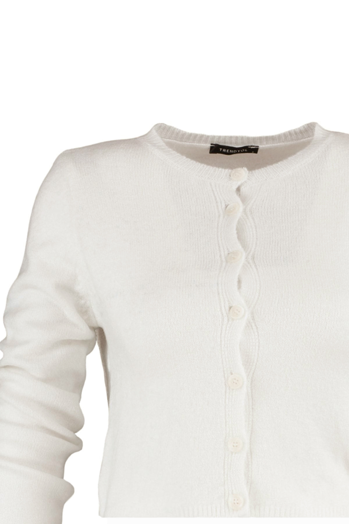 Trendyolmilla  Ekru Crop Yumuşak Dokulu 2'li Bluz-Hırka Triko Takım TWOAW21HI0107 - Görsel 8