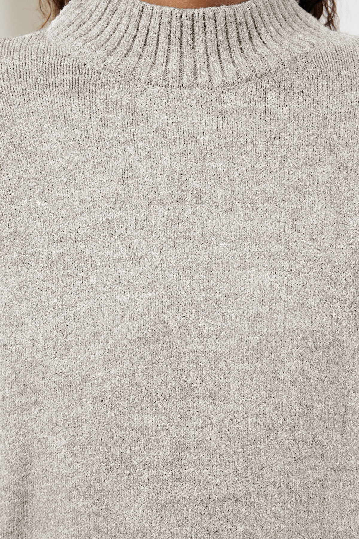 Trendyol Collection Stone Wide Fit Soft Strukturierte Strickpullover TWOAW25KZ00168