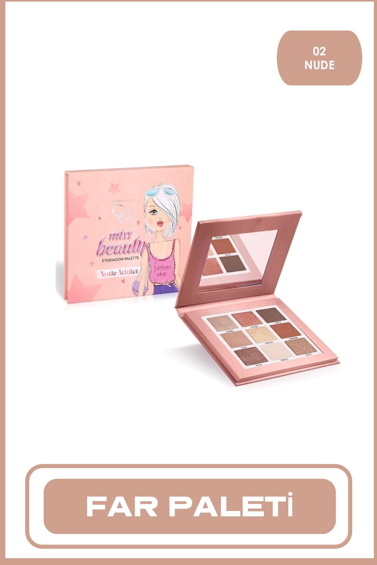 پالت سایه چشم میس بیوتی مدل Nude Addict 9x1.3 گرم