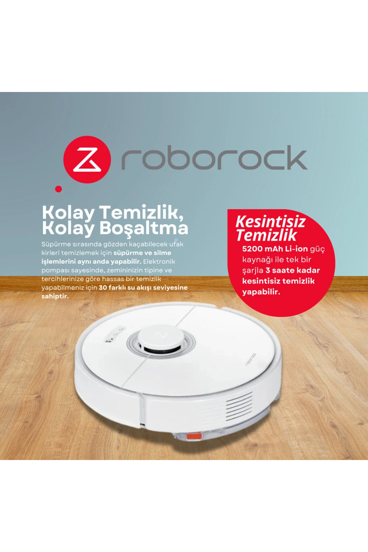 Vacuum Robot Süpürge Beyaz Wi-Fi Bağlantılı 0