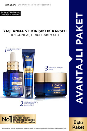Bioxcin Age Reverse Retinollü Kırışıklık Karşıtı Serum + Krem + Göz Kremi Üçl...