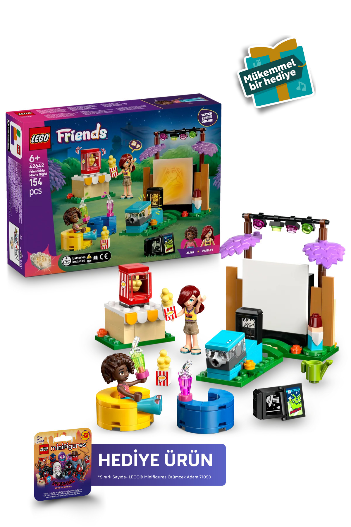LEGO ® Friends Arkadaşlık Film Gecesi 42642 - 6+ Çocuklar için Yaratıcı Oyuncak Yapım Seti (154P)