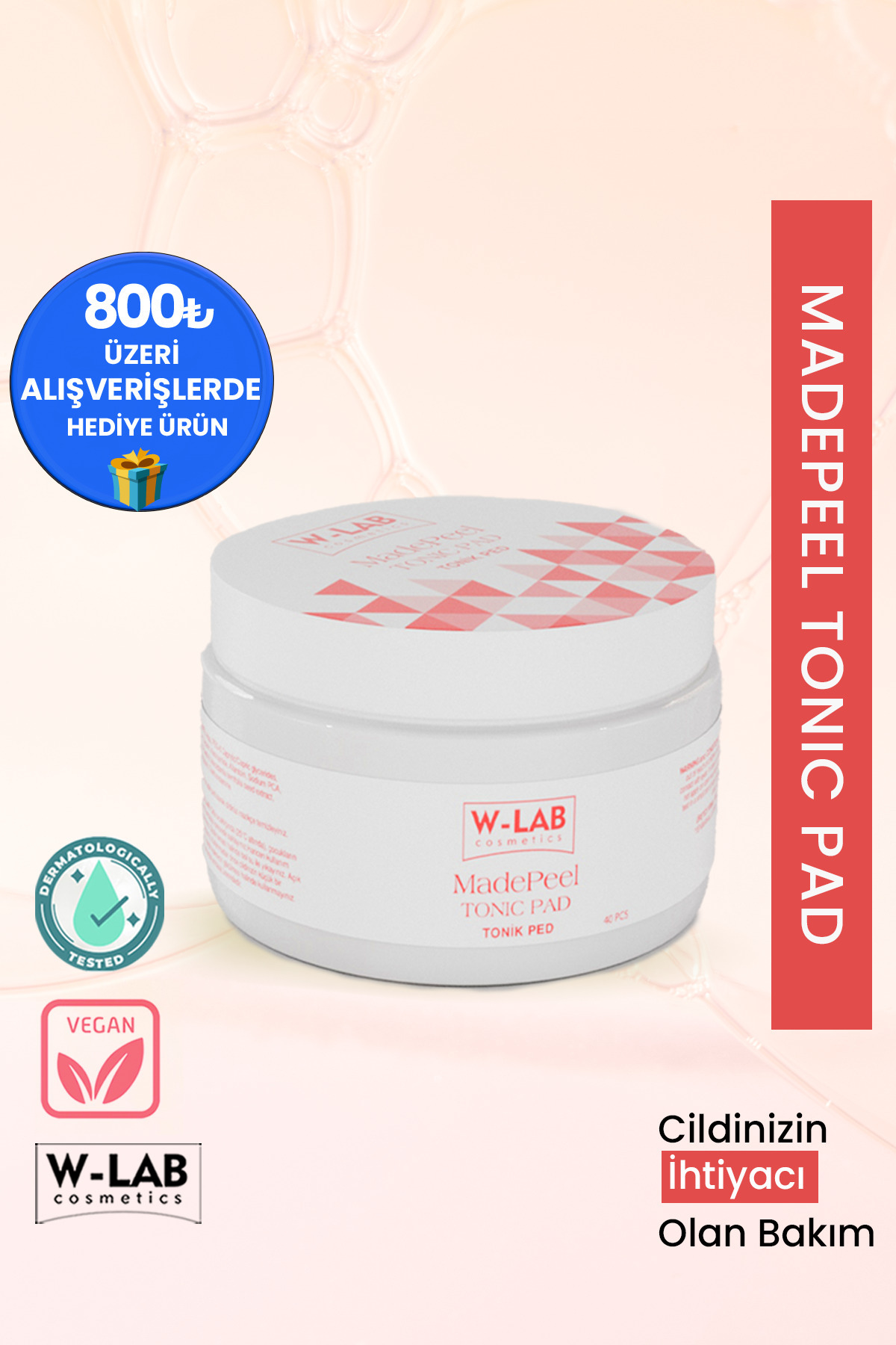 W-Lab Kozmetik Madepeel Tonic Ped 40 Adet