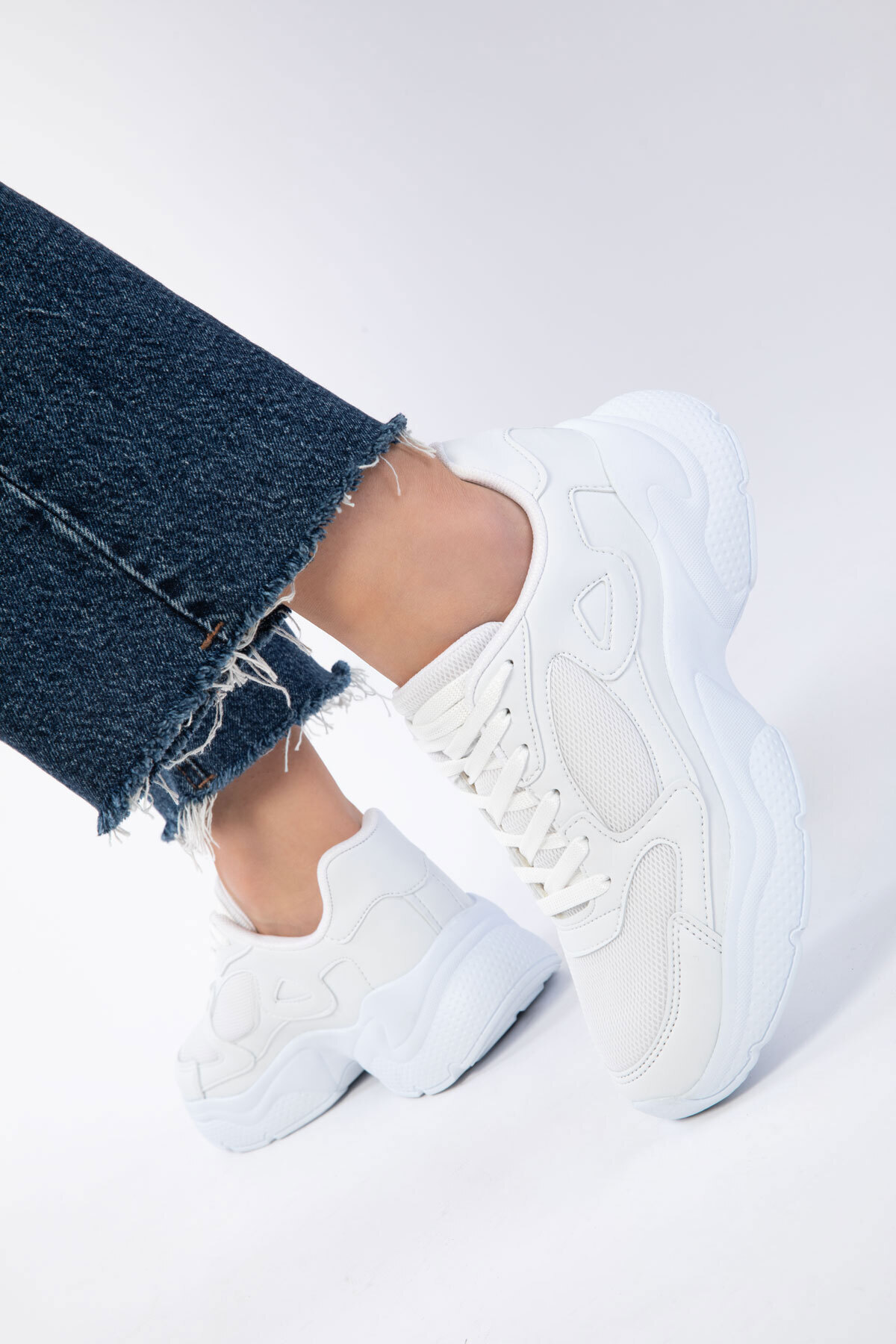 SOHO  Beyaz Kadın Sneaker 18147 - Görsel 5