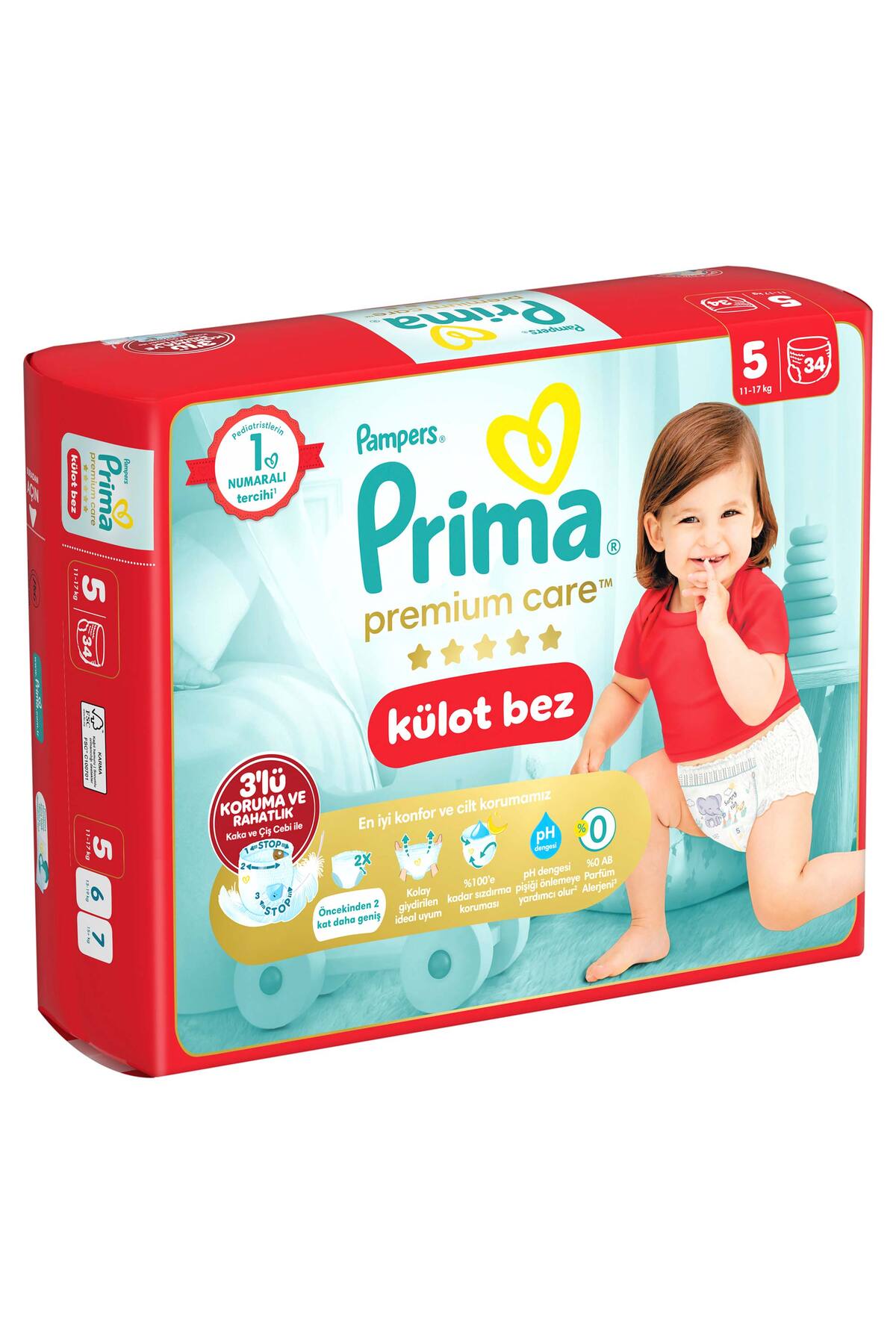 Prima Premium Care Külot Bez 5 Numara 34 Adet Bebek Bezi fotoğrafı 2 (önizleme)