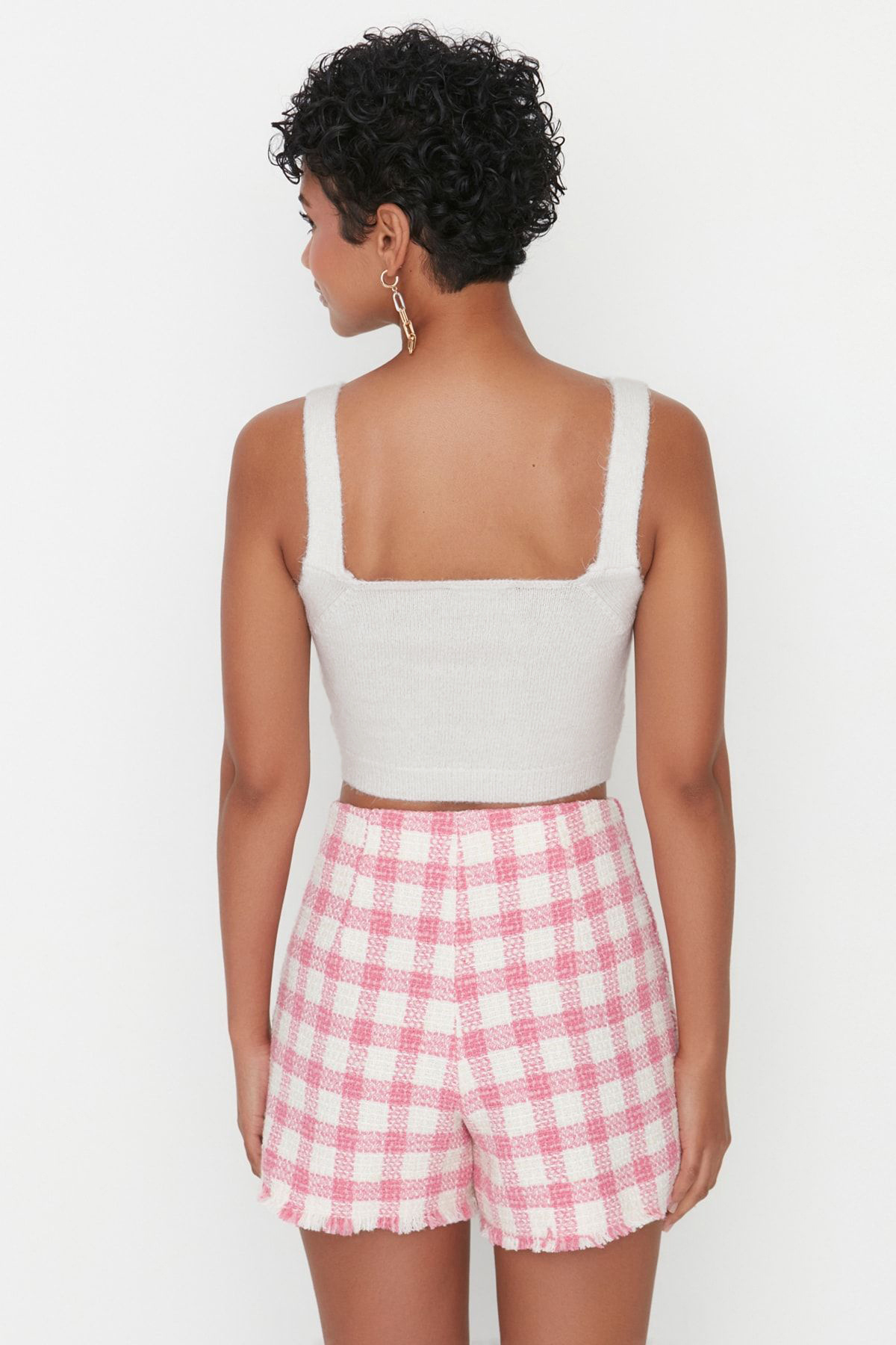 Trendyolmilla  Ekru Crop Yumuşak Dokulu 2'li Bluz-Hırka Triko Takım TWOAW21HI0107 - Görsel 4