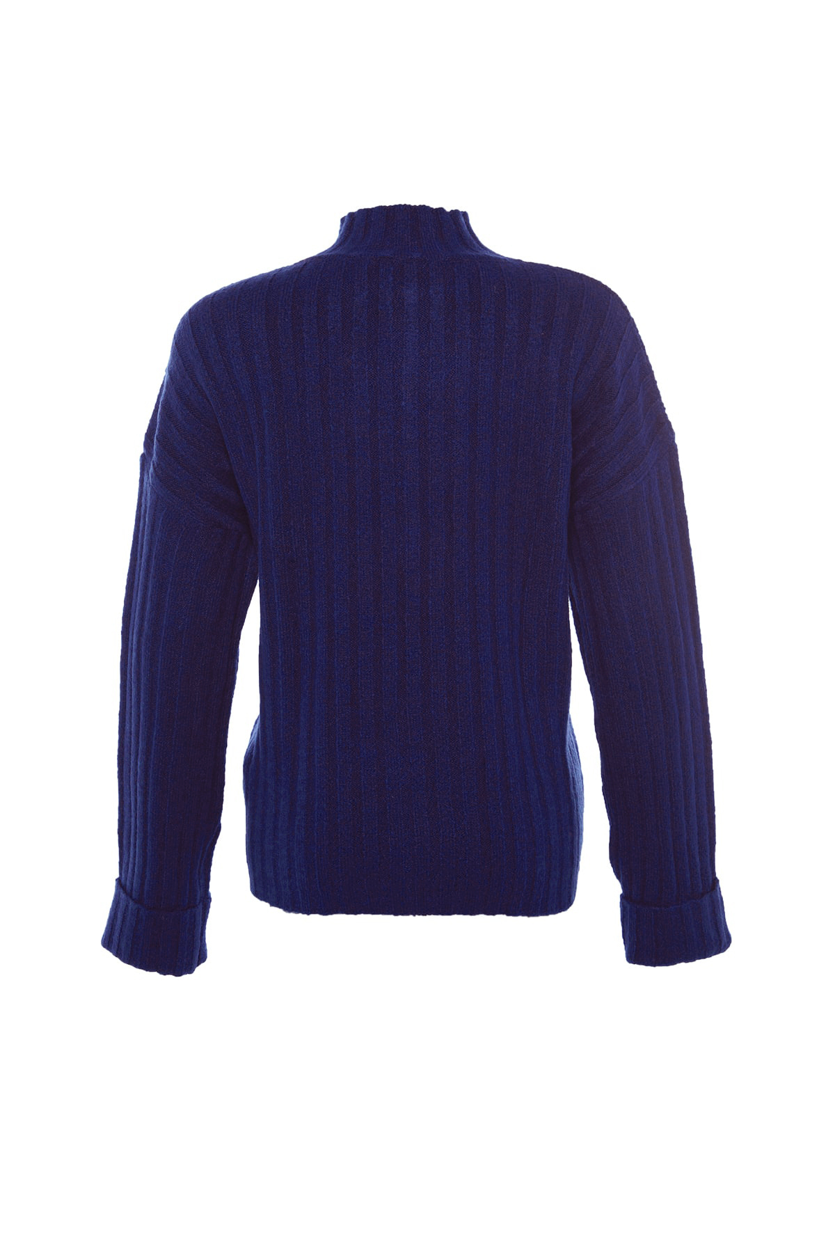 Trendyolmilla  Lacivert Geniş Kalıp Yumuşak Dokulu Dik Yaka Triko Kazak TWOAW21KZ0783 - Görsel 8