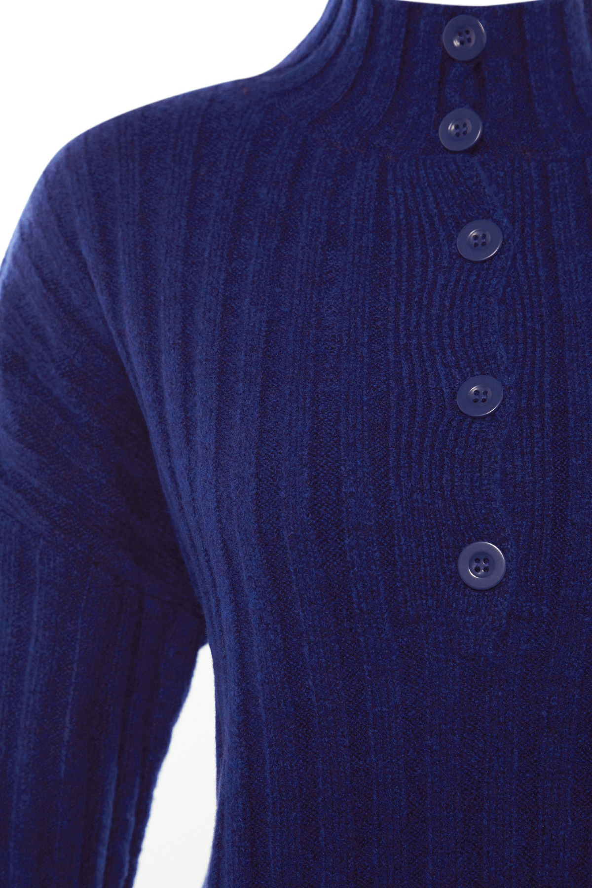 Trendyolmilla  Lacivert Geniş Kalıp Yumuşak Dokulu Dik Yaka Triko Kazak TWOAW21KZ0783 - Görsel 7