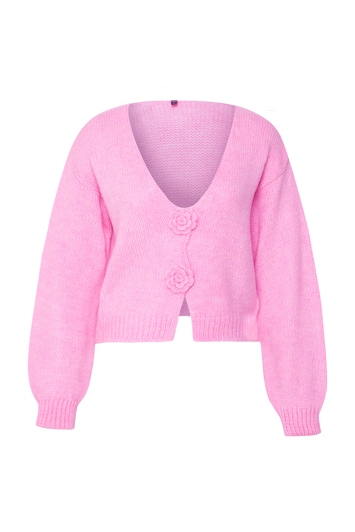 Trendyolmilla  Pudra Gül Detaylı Triko Yumuşak Dokulu Hırka TWOAW25HI00242 - Görsel 7