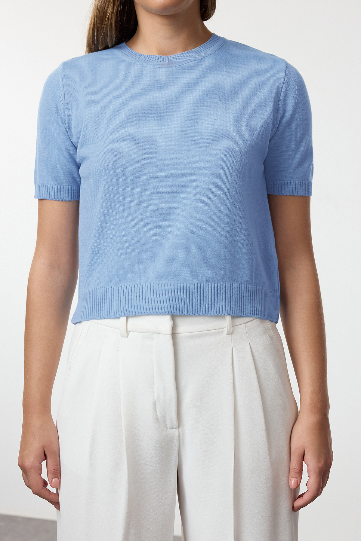 Trendyolmilla  Mavi Basic Hırka-Bluz Triko Hırka TWOAW25HI00216 - Görsel 7