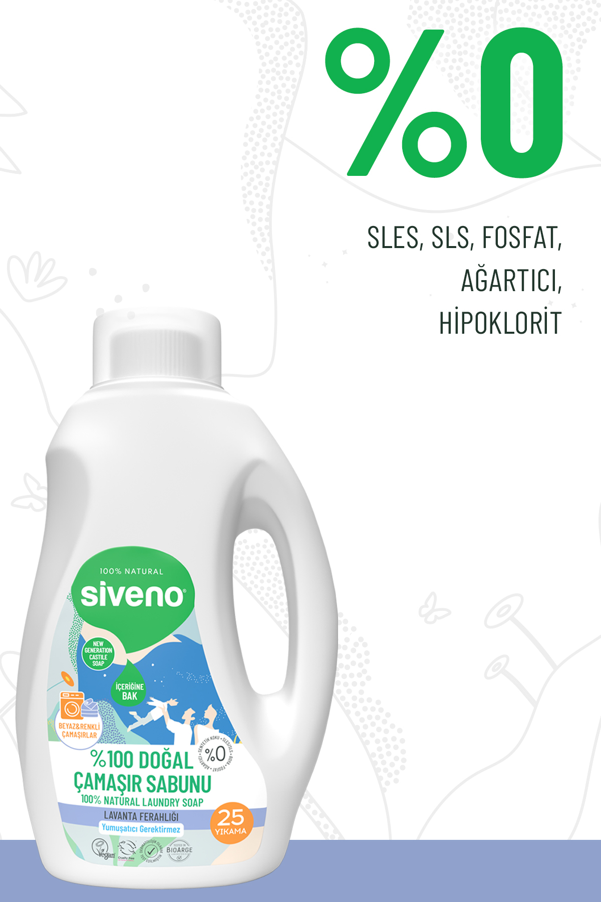 Siveno %100 Doğal Çamaşır Sabunu %100 Bitkisel Deterjan Yumuşatıcı Gerektirmez Konsantre 750 ml X2 Adet fotoğrafı 4 (önizleme)