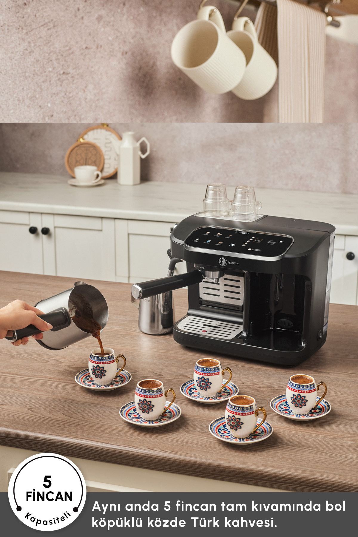Hatır Perfetto Dijital ve Dokunmatik Ekranlı Çelik Cezveli Espresso ve Türk Kahve Makinesi 8