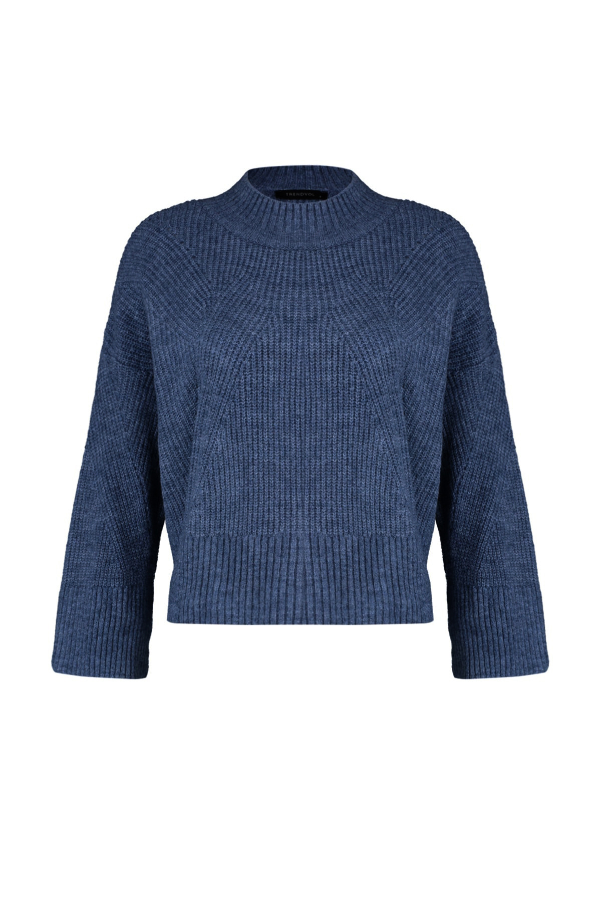 Trendyolmilla  Indigo Yumuşak Dokulu Basic Triko Kazak TWOAW22KZ0474 - Görsel 6