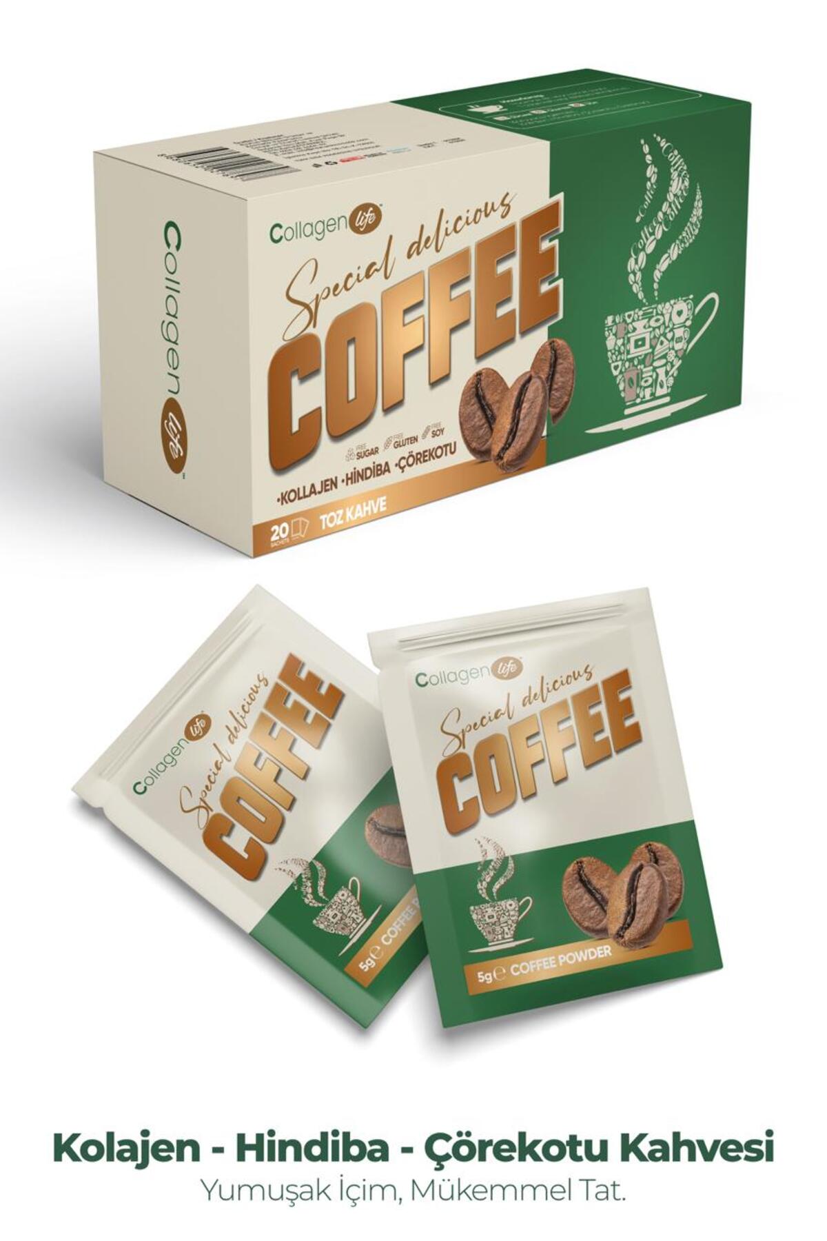 COLLAGEN LIFE Hindiba, Kollajen, Garsinya Ve Çörek Otu Içeren Detox Kahve 20 Saşe