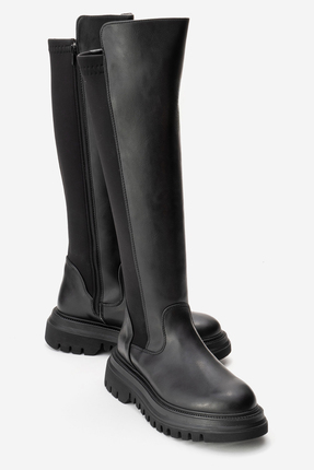 luvishoes SHADOW Siyah Streç Detaylı Kadın Çizme