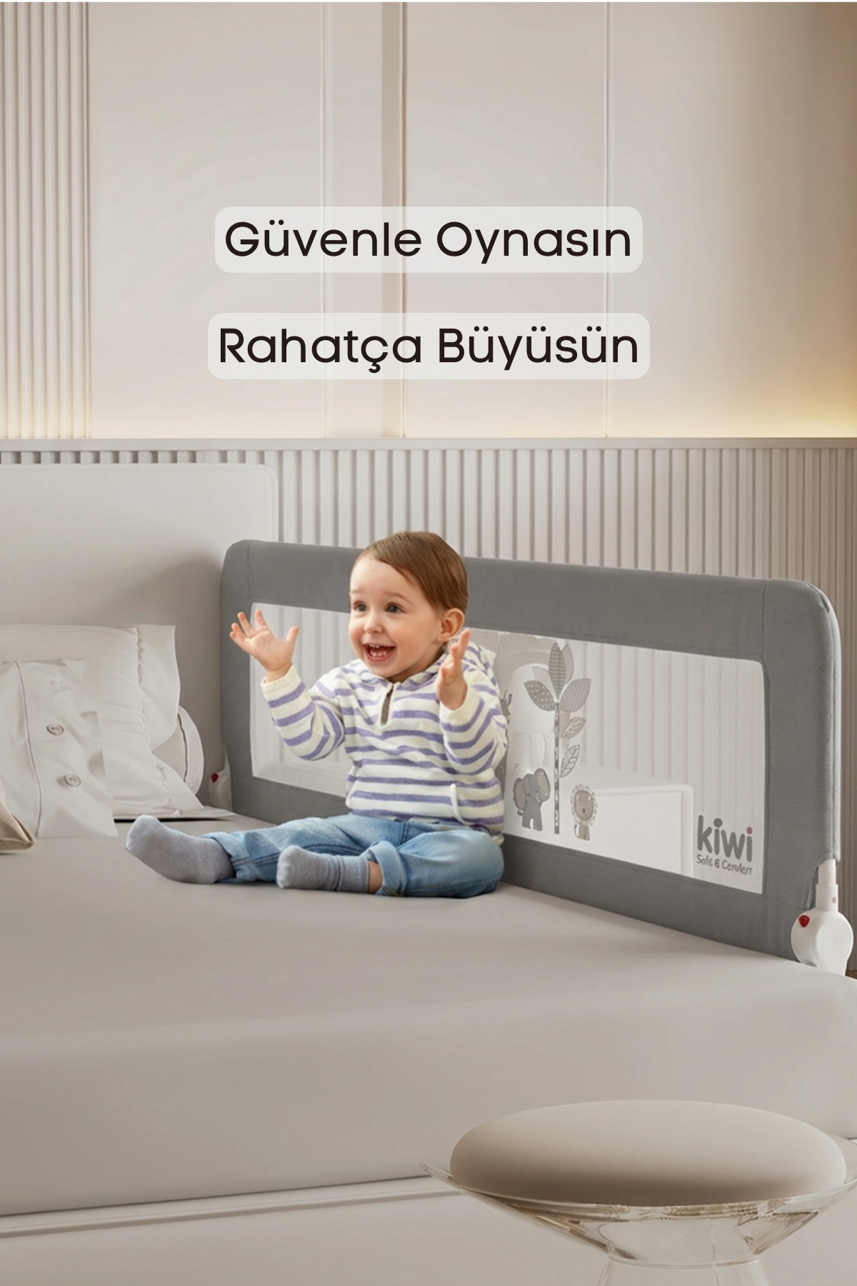Kiwi BedGuard Çocuk Yatak Koruyucu Bariyeri, Yatak Korkuluğu 180 cm fotoğrafı 5 (önizleme)