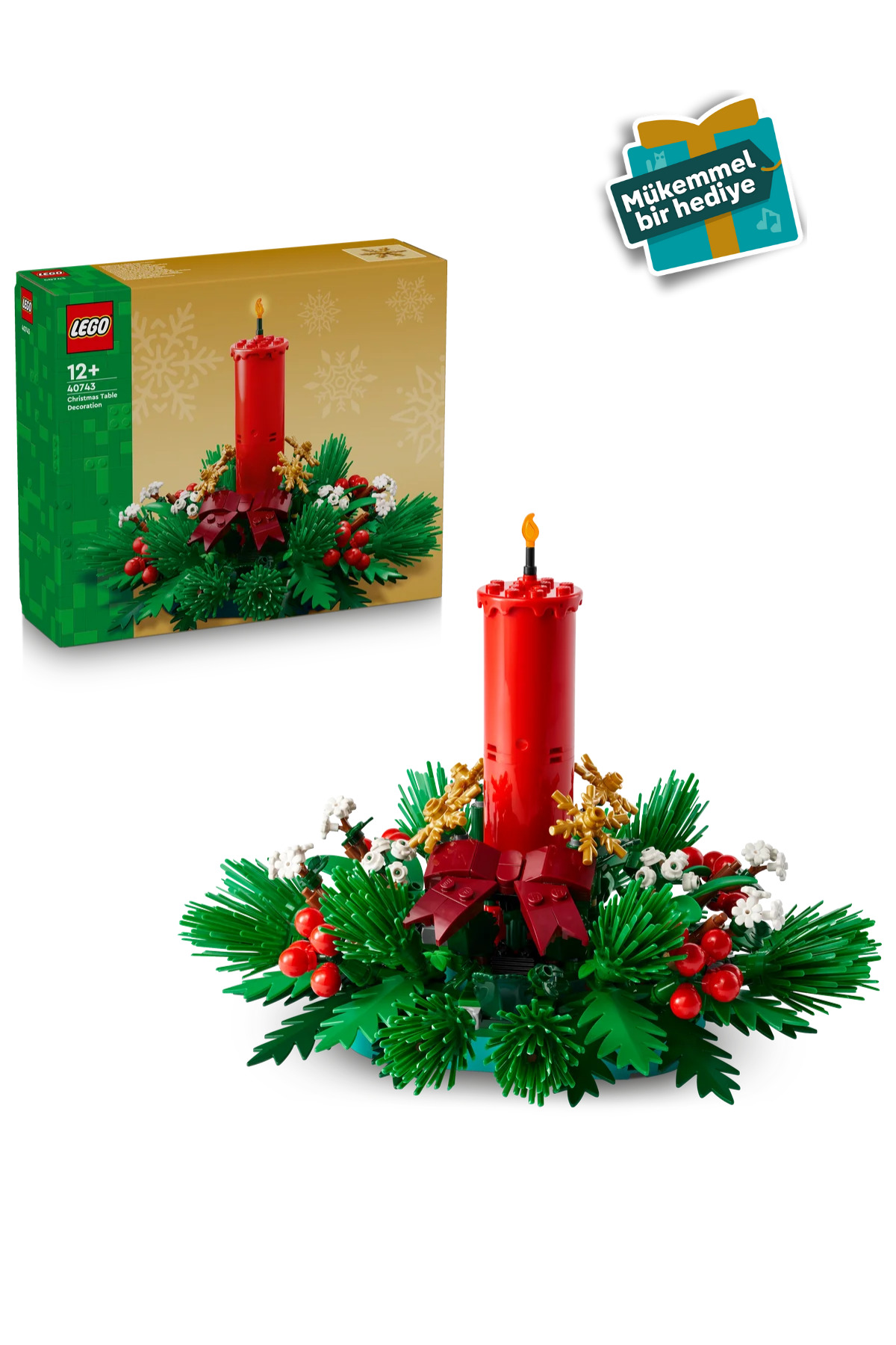 LEGO ® Yılbaşı Masa Süsü 40743 – 12 Yaş Üzeri Çocuklar için Dekoratif Oyuncak Yapım Seti (433 Parça)