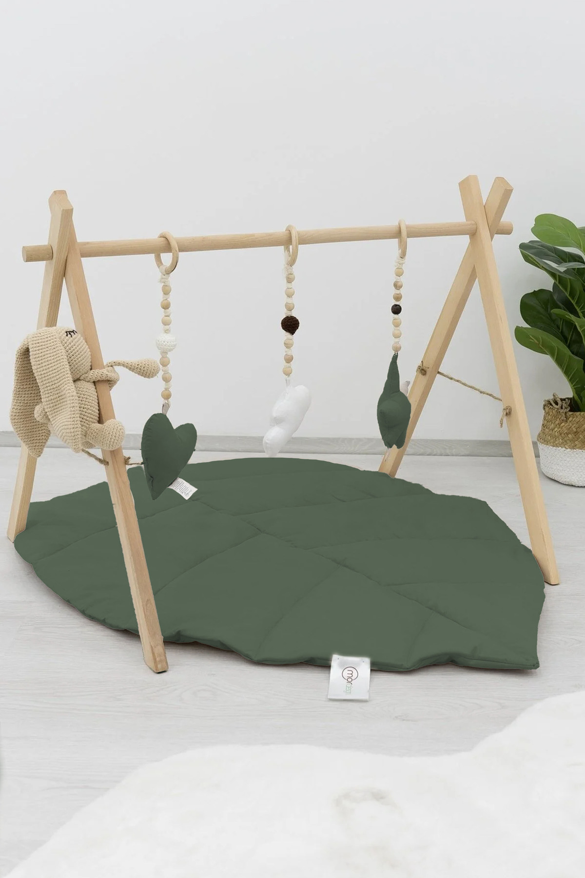 mordesign Bebek Oyun Matı, Yenidoğan Emekleme Pedi, Aktivite Matı, Santorini Seri, Haki fotoğrafı 3 (önizleme)