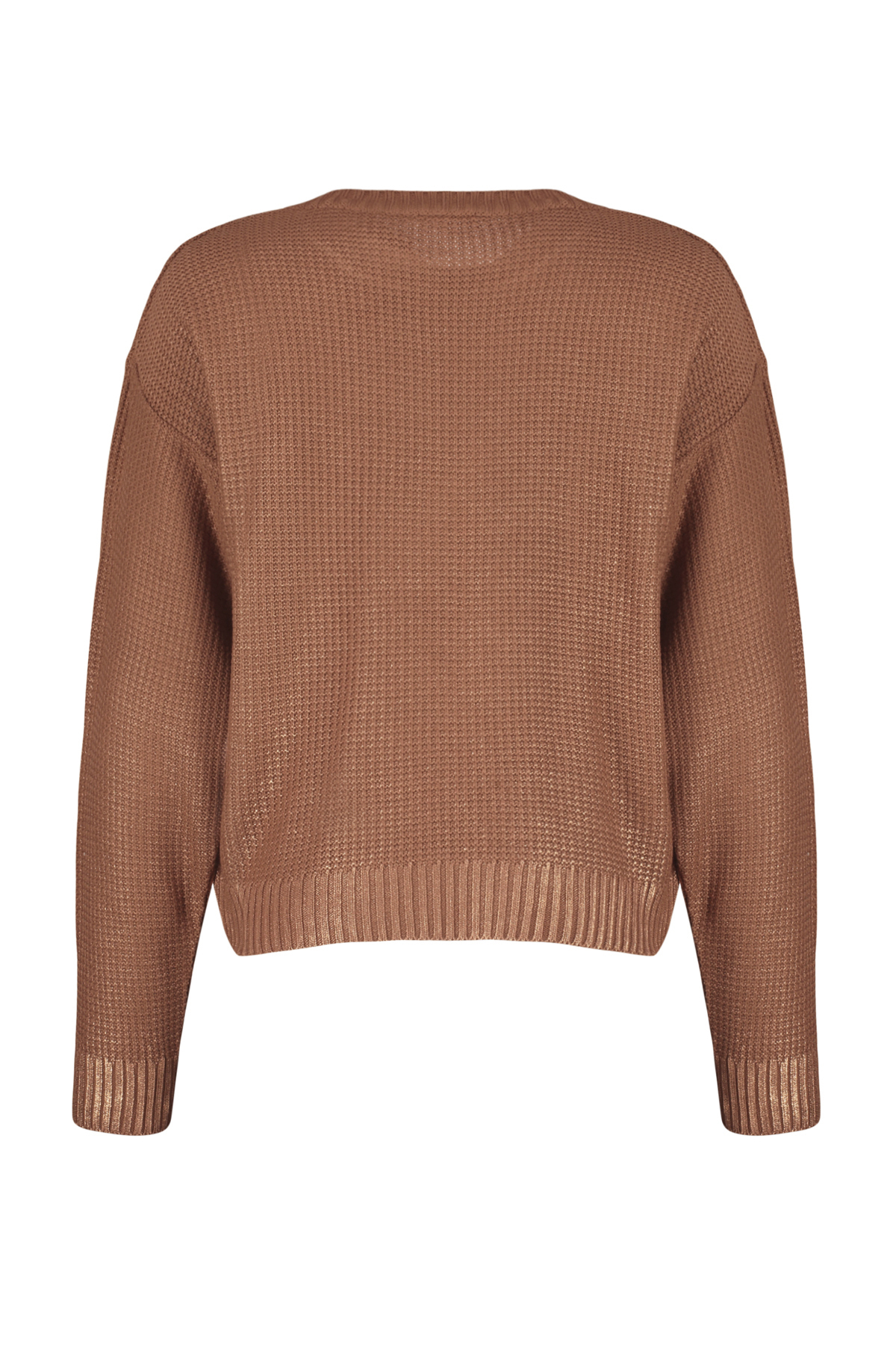 Trendyolmilla  Kahverengi Varak Baskılı Triko Kazak TWOAW24KZ00969 - Görsel 8