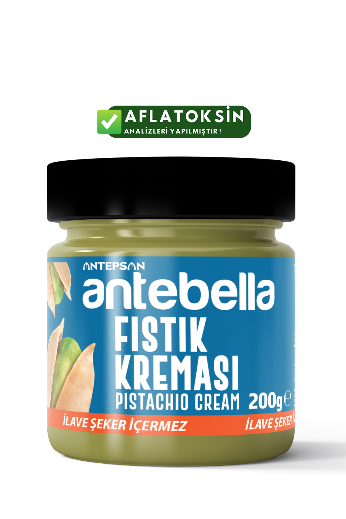 Antebella Antep Fıstık Kreması 200 G (İLAVE ŞEKER İÇERMEZ) - Antep Fıstığı Kreması ürün görseli