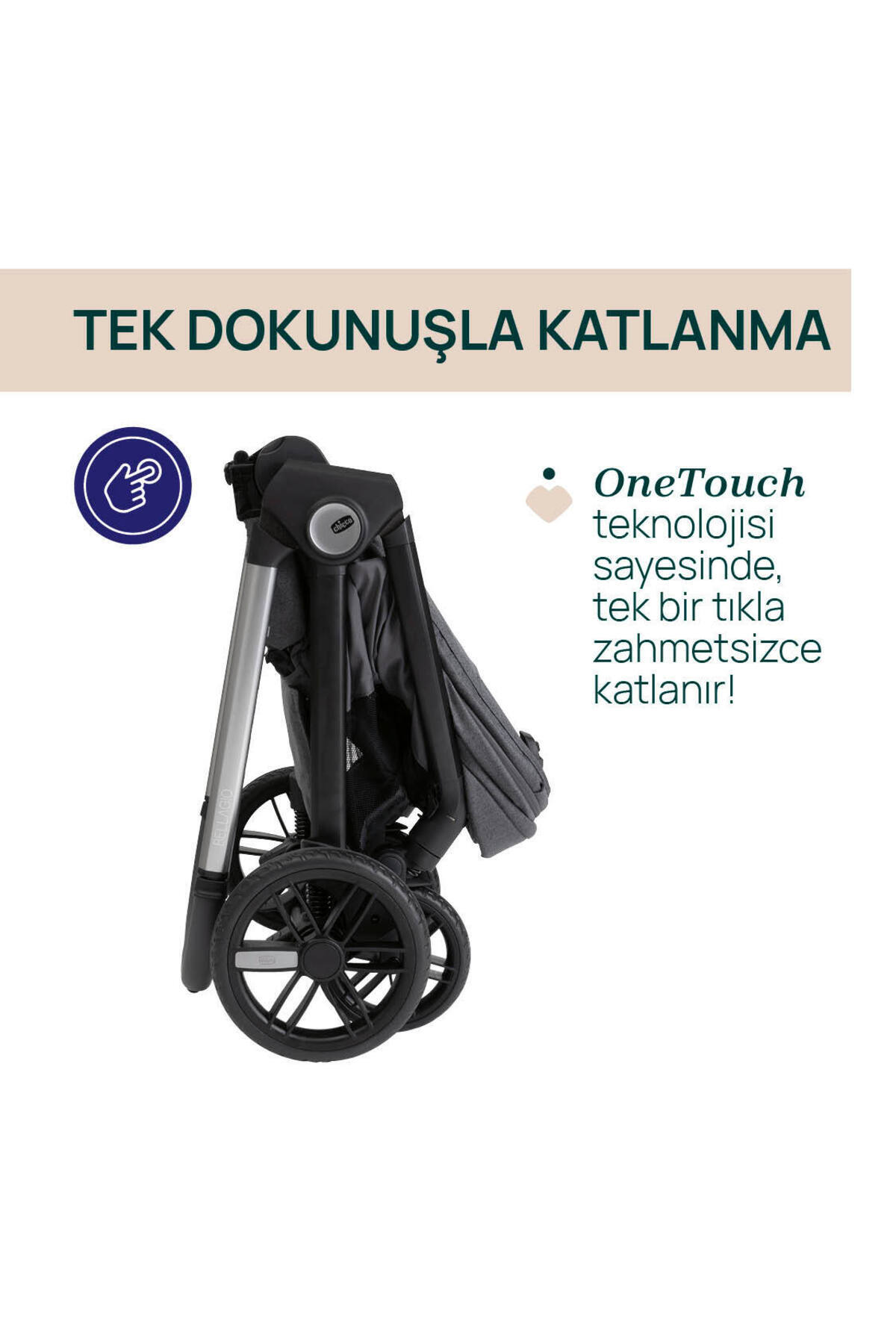 Chicco BELLAGIO BEBEK ARABASI BLACK SATIN fotoğrafı 2 (önizleme)