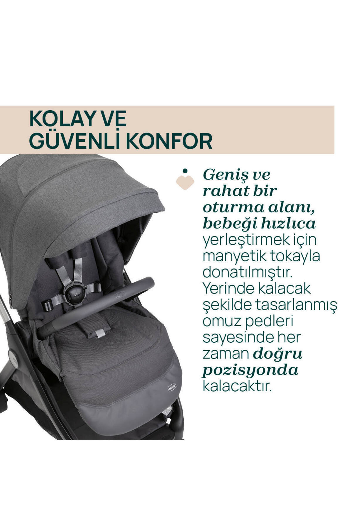 Chicco BELLAGIO BEBEK ARABASI BLACK SATIN fotoğrafı 6 (önizleme)