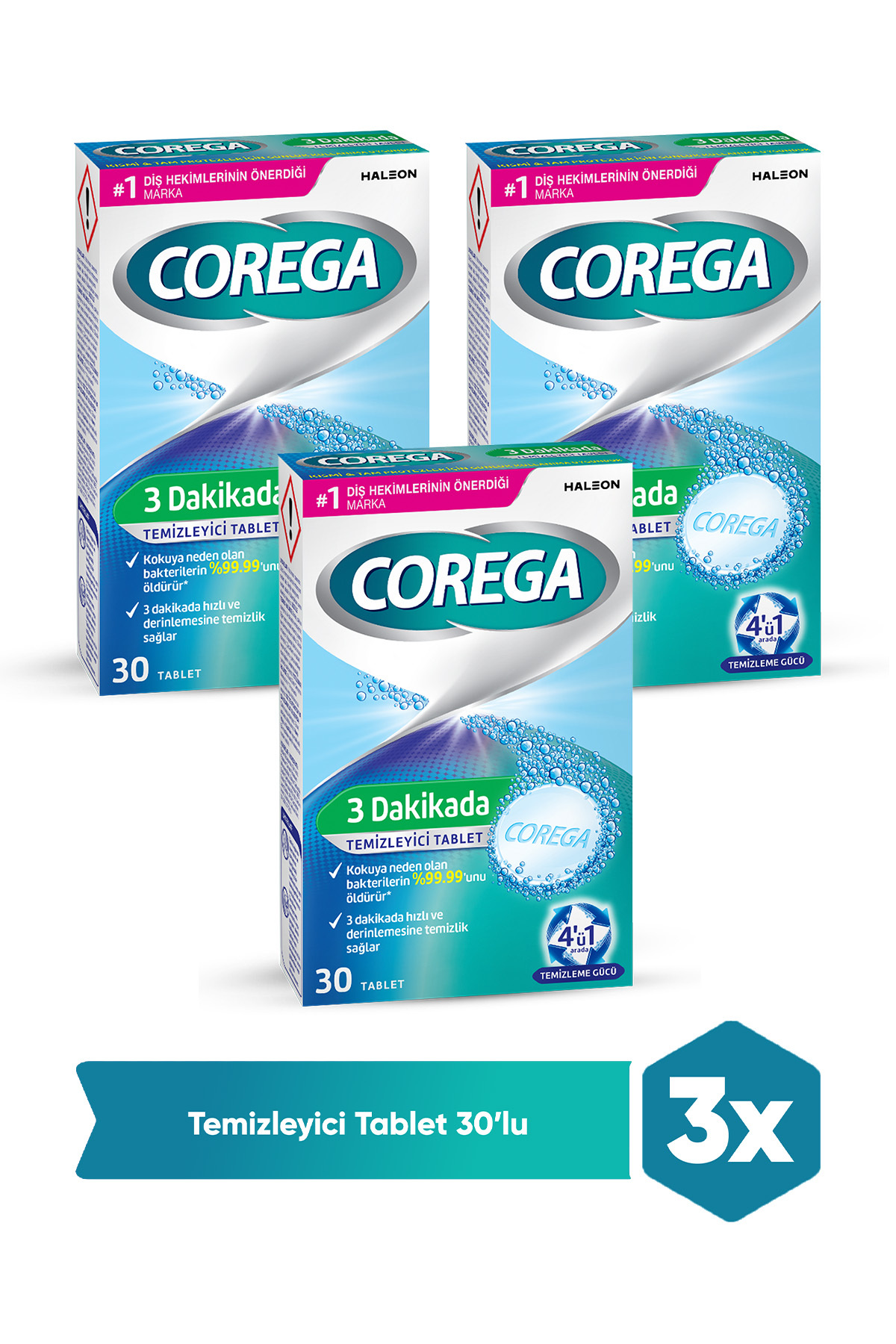 Corega Protez Temizleyici Naneli 30 Tablet 3