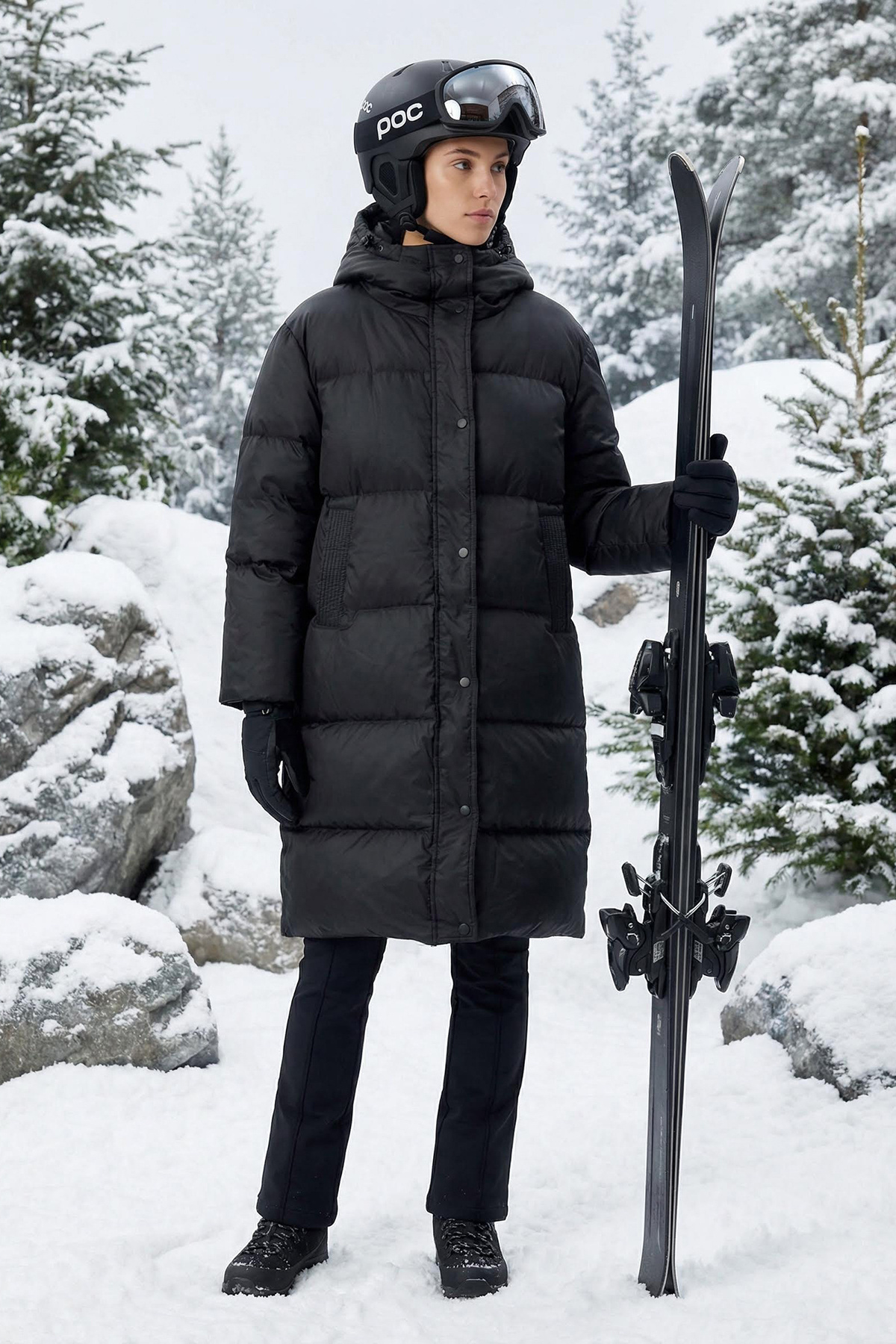 Kolekcia Trendyol Long Puffer JackeT – Water RepellenT, Husacie perie, Black ...