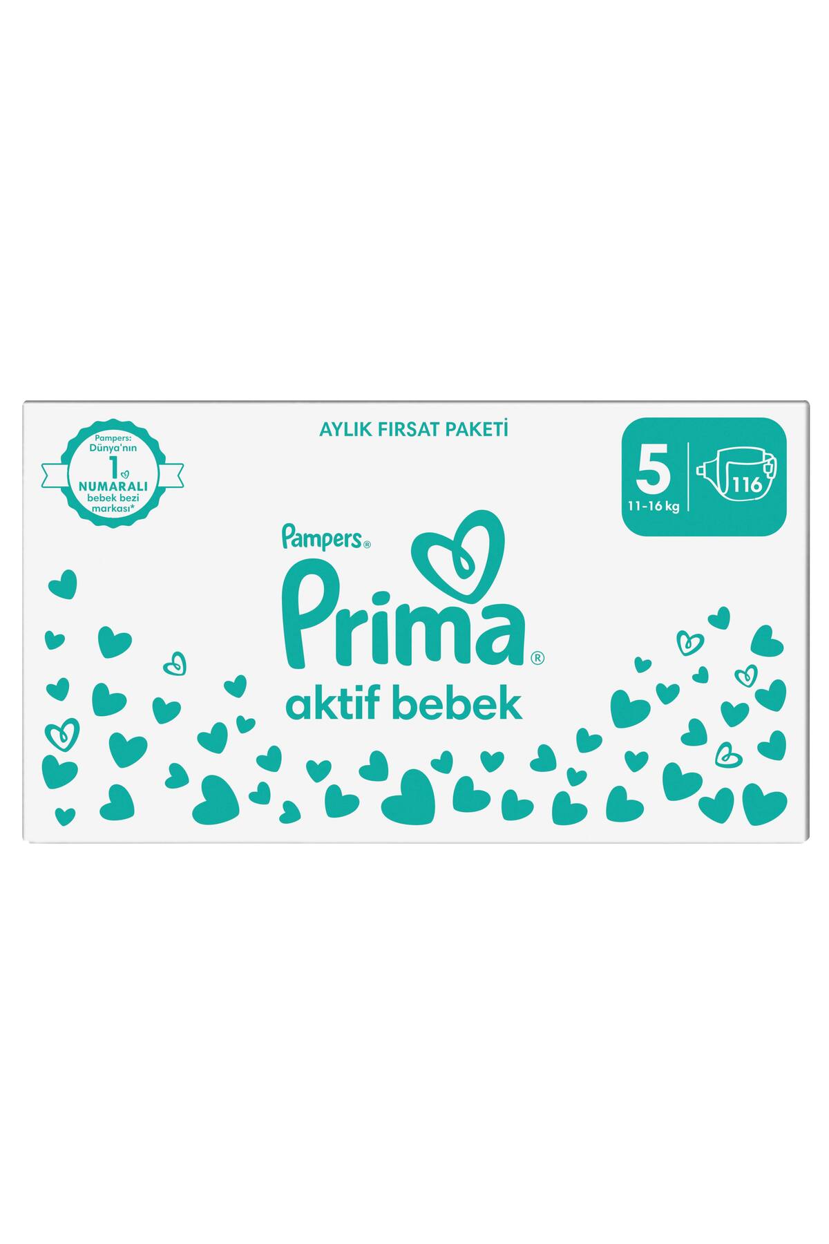 Prima Aktif Bebek 5 Numara 116 adet Bebek Bezi Aylık Fırsat Paketi fotoğrafı 2 (önizleme)